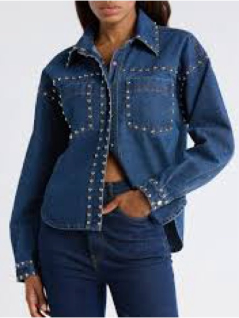 Vigoss NWOT Denim Studded Shirt Shacket Sz XL